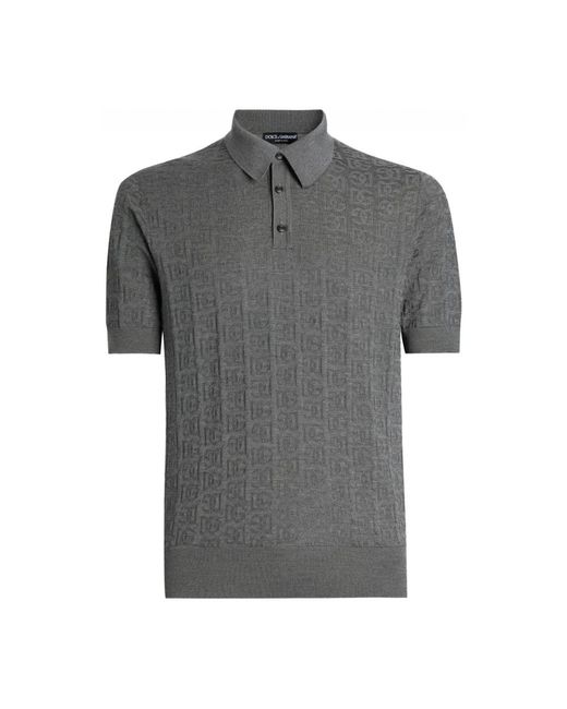 Dolce & Gabbana Gray Polo Shirts for men