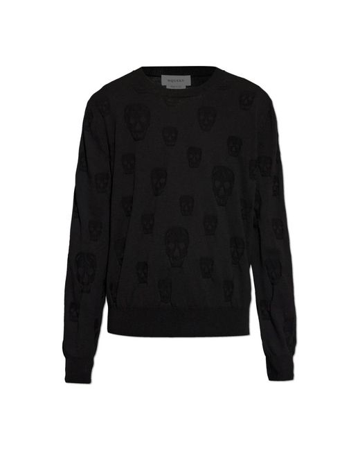 McQueen Black Round-Neck Knitwear for men