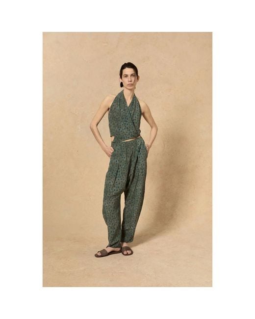 Cortana Green Tapered Trousers