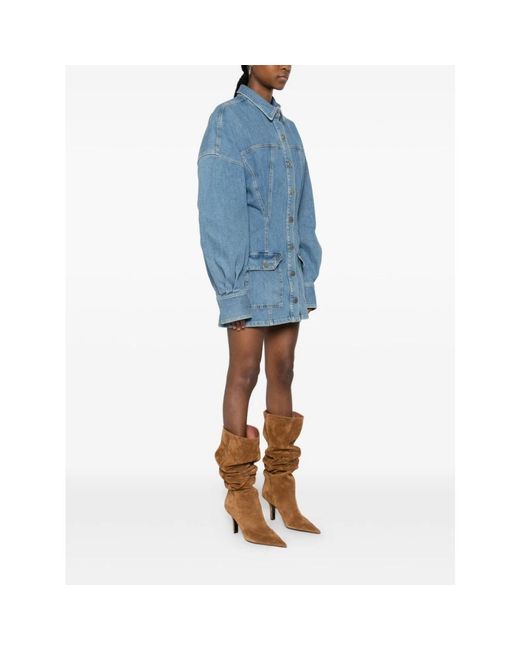 The Attico Blue Shirt Dresses