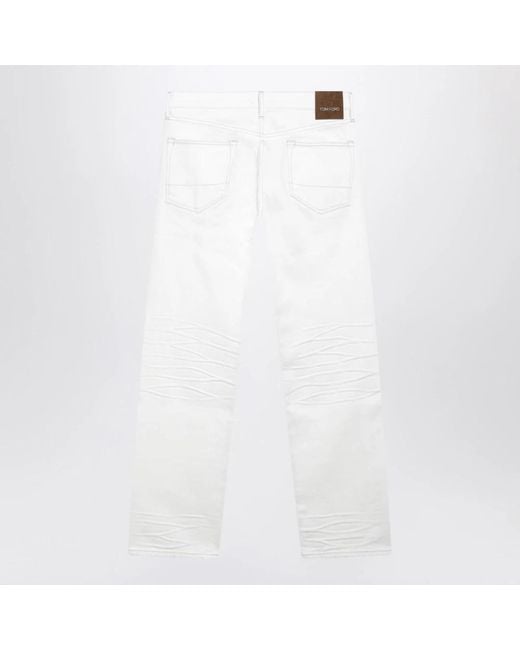 Tom Ford White Straight Fit Jeans for men
