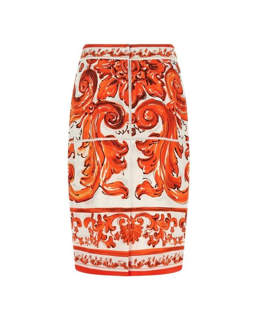 Dolce & Gabbana Orange Midi Skirts