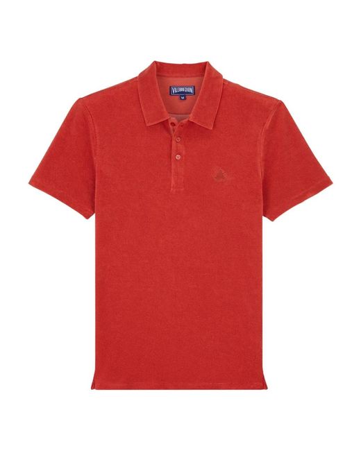 Vilebrequin Red Terry Polo Solid for men