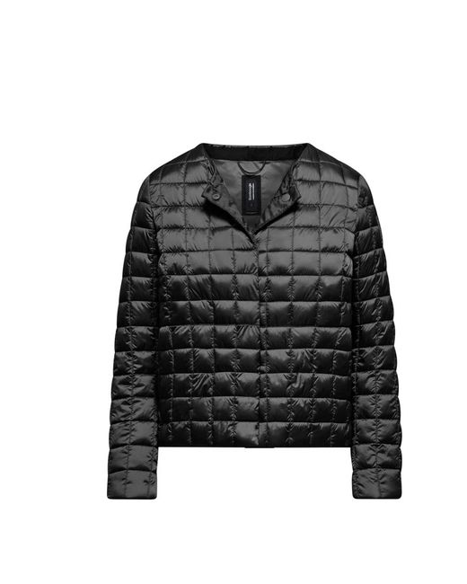 Bomboogie Nylon Bright Down Jas Met Ronde Kraag in het Black