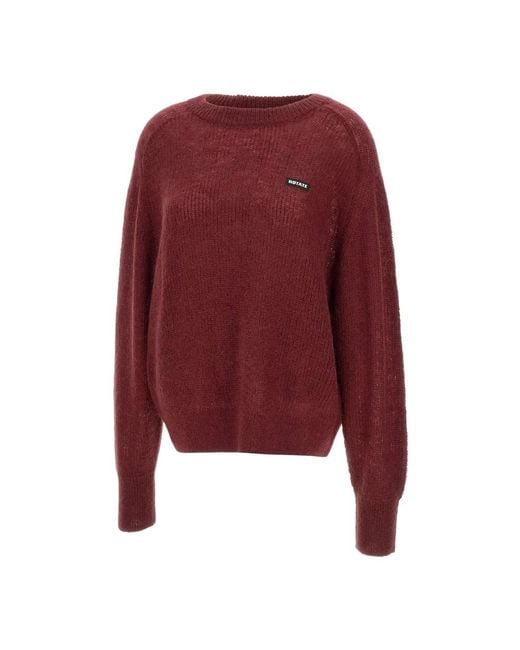 ROTATE BIRGER CHRISTENSEN Round-Neck Knitwear in het Red