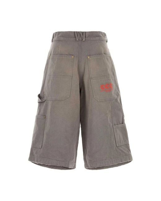 Willy Chavarria Gray Denim Shorts for men