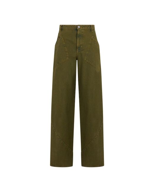 Alberta Ferretti Green Wide Jeans