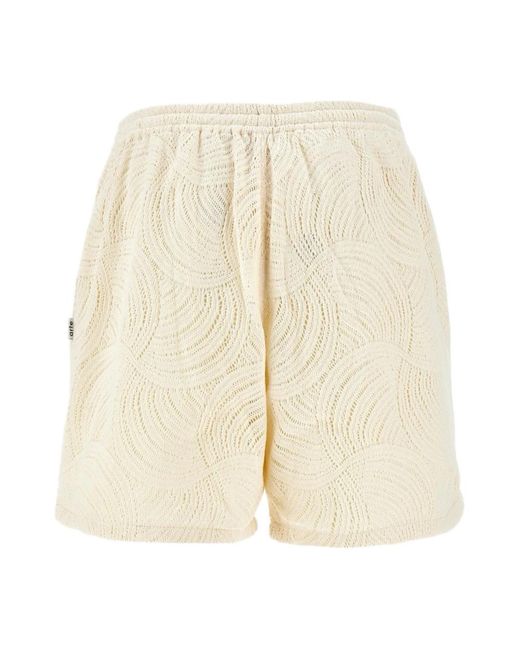 Arte' Creme croche swirl shorts in Natural für Herren
