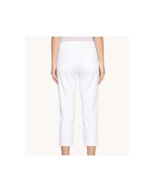 Dondup White Cropped Trousers