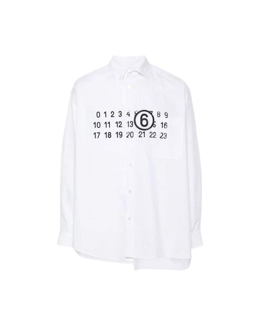 Camicia in popeline di cotone bianco di MM6 by Maison Martin Margiela in White da Uomo