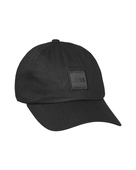 HUGO Plain Cotton Cap in het Black voor heren