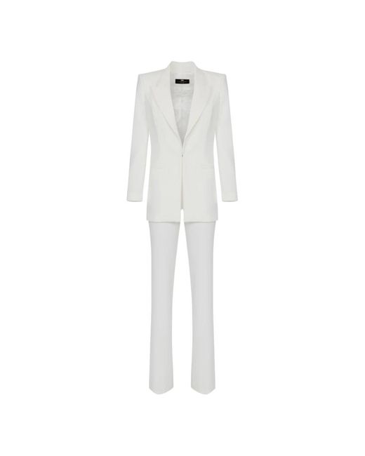 Elisabetta Franchi White Single Breasted Suits