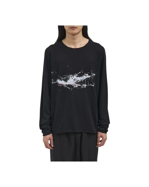 Isabel Benenato Black Long Sleeve Tops for men