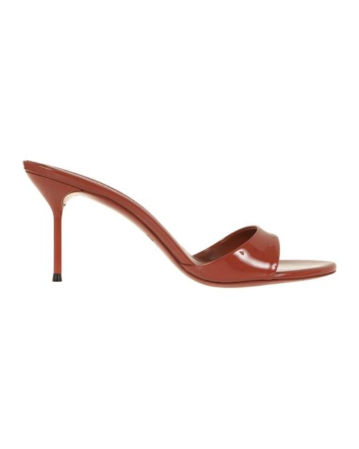 Paris Texas Brown Heeled Mules