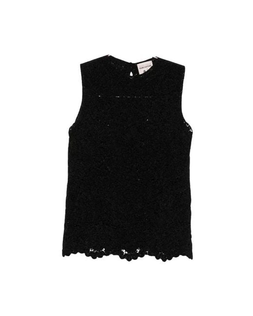 Semicouture Black Sleeveless Tops