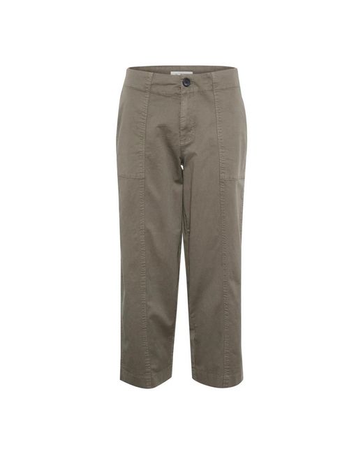 Part Two Gray Straight Trousers