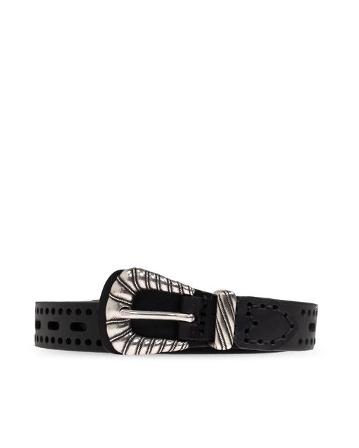 Etro Accessoires ,Zwart ,Leer Leren Riem Met Open Bewerking in het Black