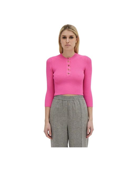 Erika Cavallini Semi Couture Pink Long Sleeve Tops