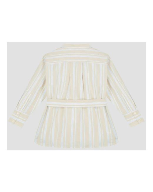 Olaf Hussein Overhemden ,Blauw ,Stripe Tie Shirt in het White
