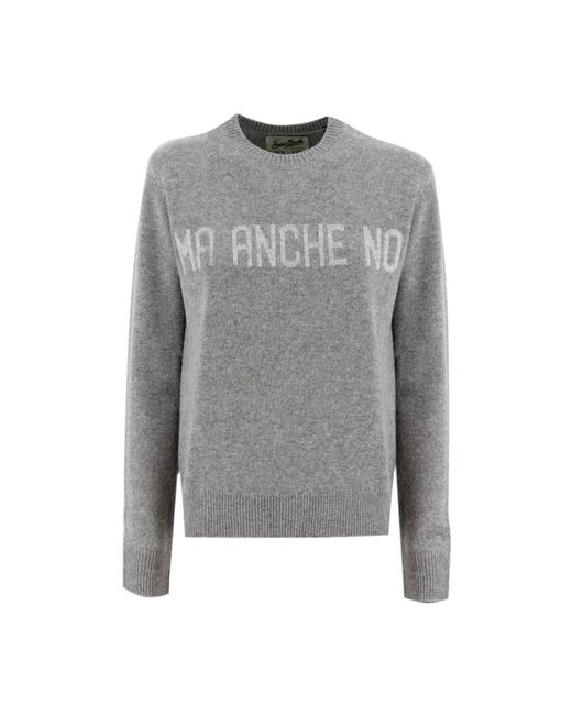 Mc2 Saint Barth Gray Round-Neck Knitwear