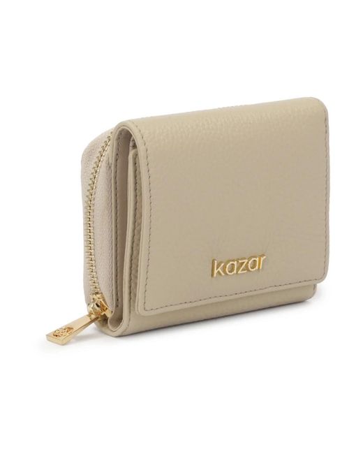 Kazar Accessoires ,Grijs ,Leer Lichtgrijze Leren Portemonnee in het Natural