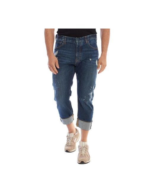 Emporio Armani Blue Cropped Jeans for men