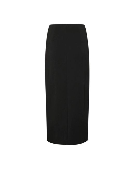 Gestuz Rokken ,Zwart ,Polyester Zwarte Lange Rok Met Hoge Split in het Black
