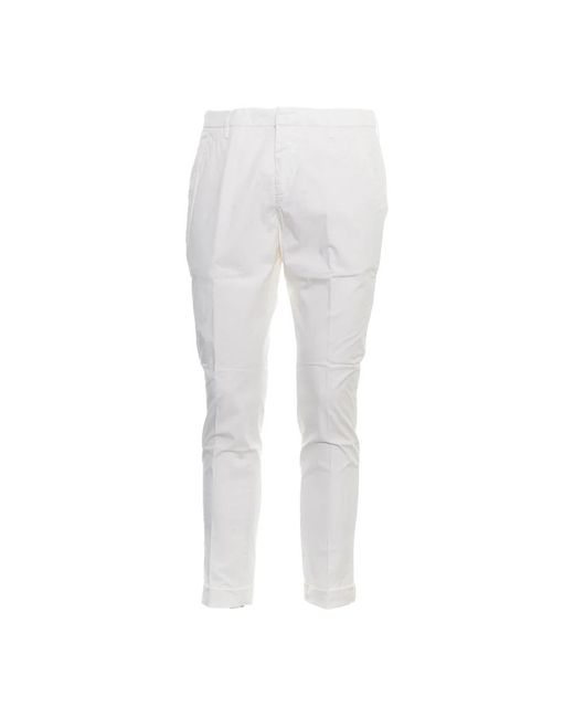 Dondup White Slim-Fit Trousers for men