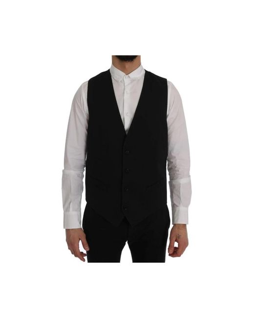 Dolce & Gabbana Black Vests for men