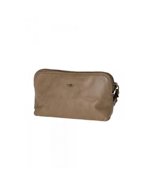 Aeronautica Militare Brown Leder Gürtel Mit Passender Tasche