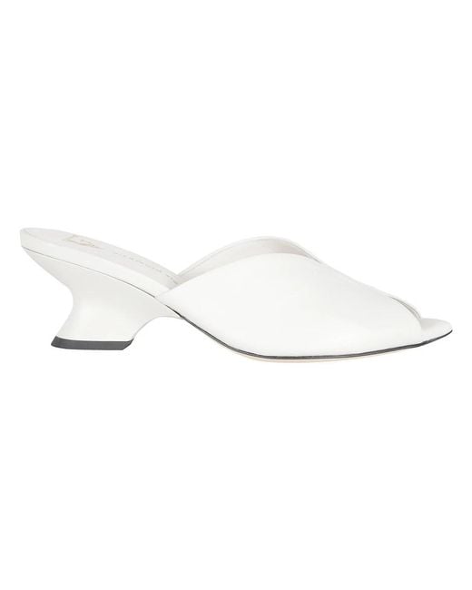 Giampaolo Viozzi White Heeled Mules