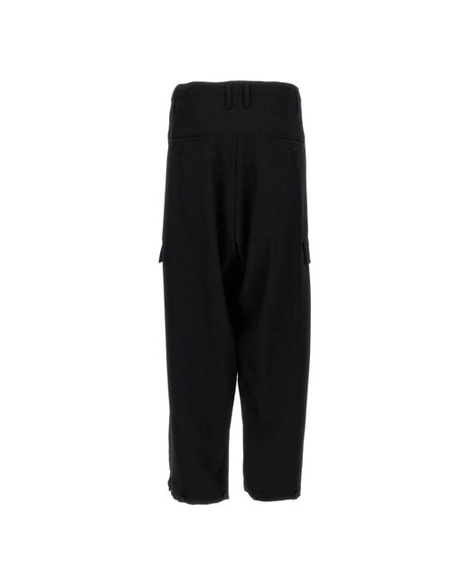 Yohji Yamamoto Tab Wide P Pants in het Black voor heren