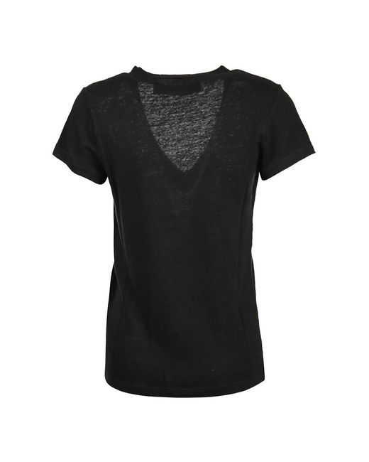 IRO Tops ,Zwart ,Linnen Rodeo T-Shirt in het Black