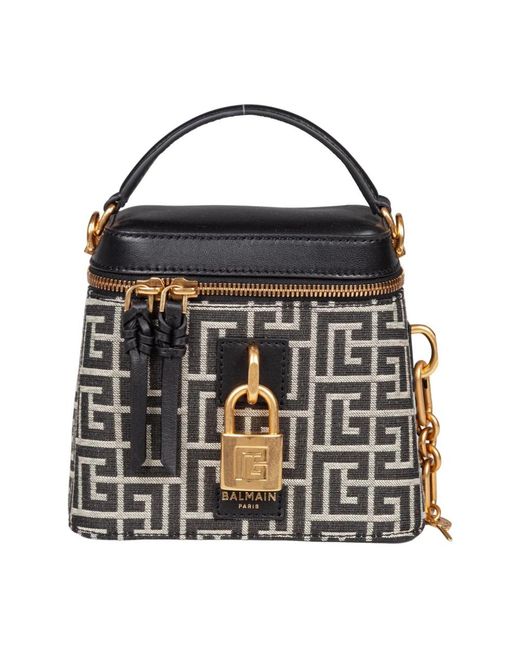 Balmain Black Monogram Mini Bag