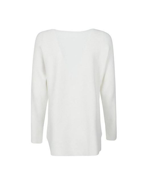 Liviana Conti White Round-Neck Knitwear