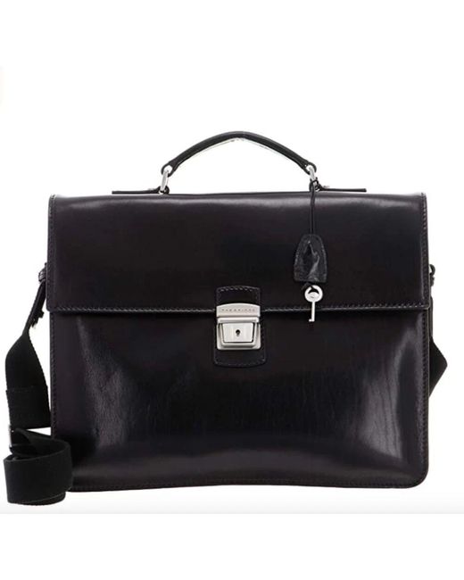 The Bridge Black Klassische Leder-Schultertasche Schwarz