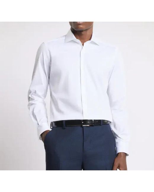 Fay Overhemden ,Wit ,Katoen Stretch Katoen Poplin Overhemd in het White voor heren
