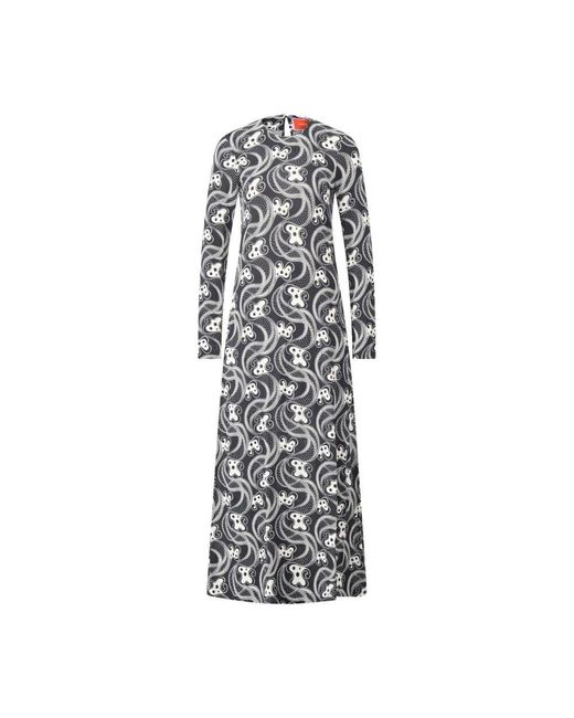 LaDoubleJ Black Maxikleid Mit Muster