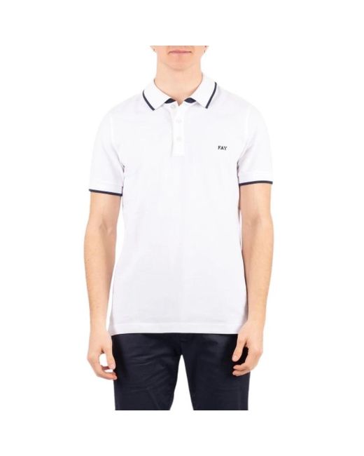 Fay White Polo Shirts for men