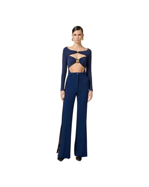 Elisabetta Franchi Blue Wide Trousers