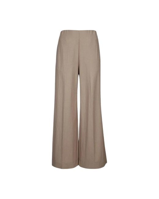 Harris Wharf London Broeken ,Linnen Wide Leg Linnenmix Broek in het Brown