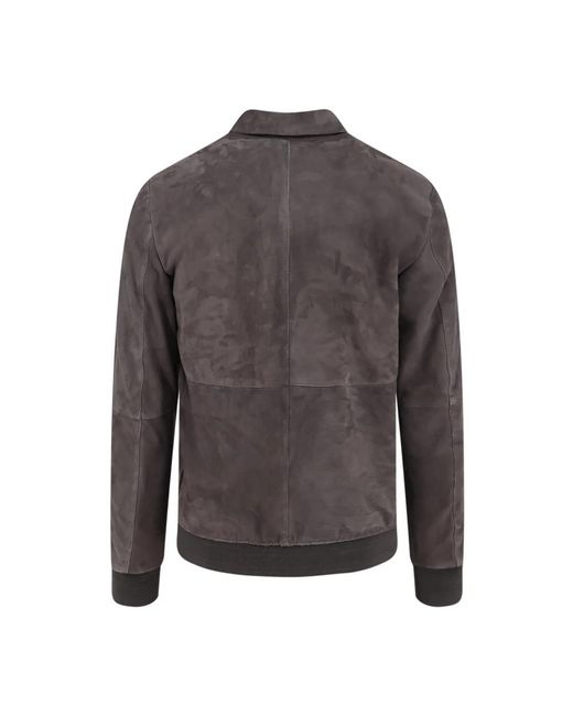 DFOUR® Gray Leather Jackets for men