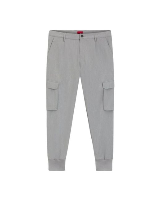 HUGO Gray Slim-Fit Trousers for men