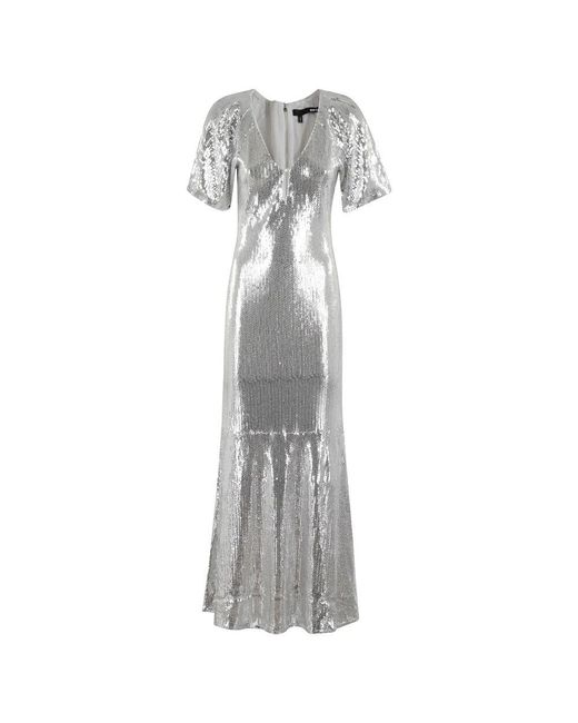 ROTATE BIRGER CHRISTENSEN Gray Funkelndes midikleid