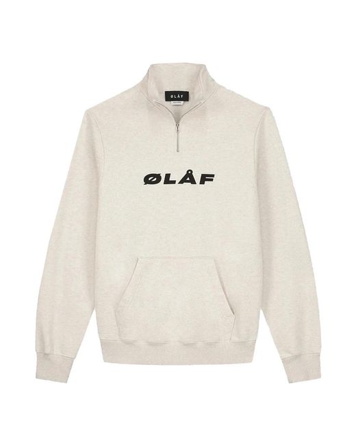 Olaf Hussein Zip mock sweater mit kursivem logo in White für Herren