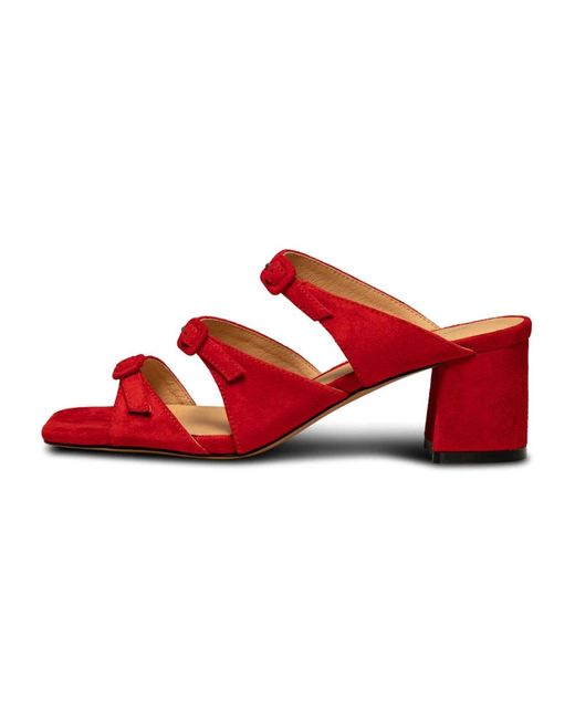 Shoe The Bear Red Heeled Mules
