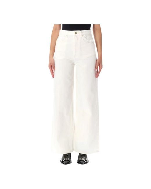 Ganni White Wide Jeans