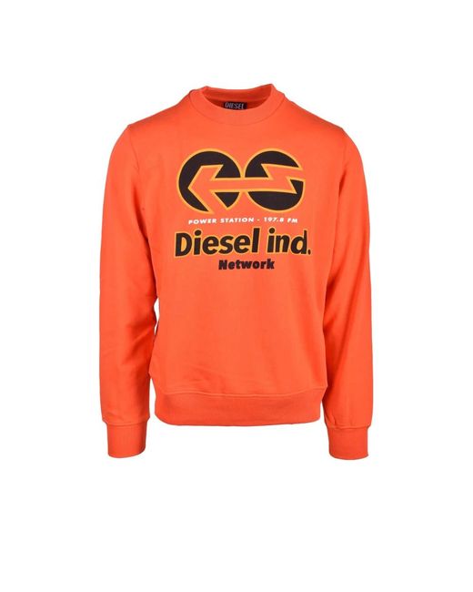 DIESEL Baumwollmischung sweatshirt in Orange für Herren