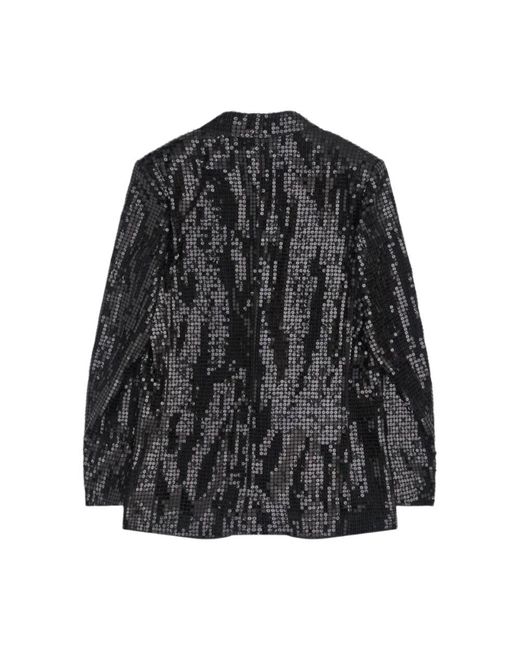 Junya Watanabe Black Paillettenblazer Mit Spitzrevers