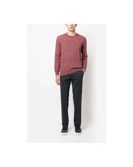 Brunello Cucinelli Roze Mélange-Effect Alpaca Katoen Trui in het Red voor heren